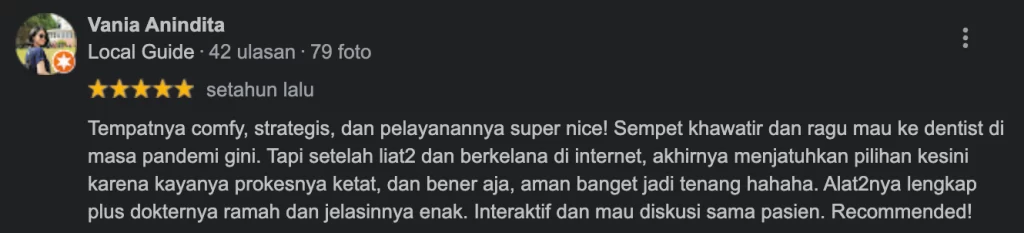 testimoni pasien dokter gigi terdekat dari kemang - 2